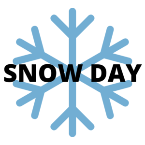illustrated snow flake with "snow day" over it