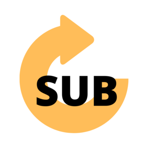 yellow arrow with "sub" written over it