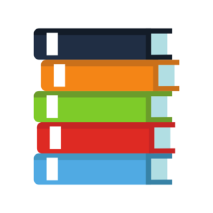 illustrated stack of books