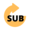 yellow arrow with "sub" written over it