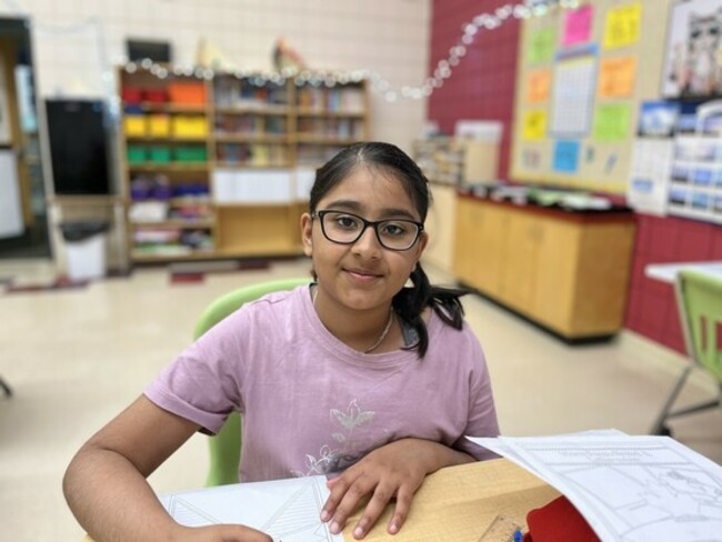 young student at desk